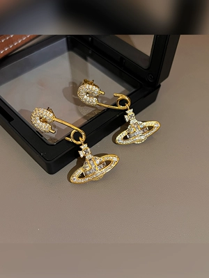 Full Diamond Empress Saturn Earrings