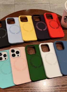 云寅适用于苹果14promax手机壳液态硅胶Magsafe无线磁吸充电适用iPhone15全包13新款12防摔11简约高级plus硬