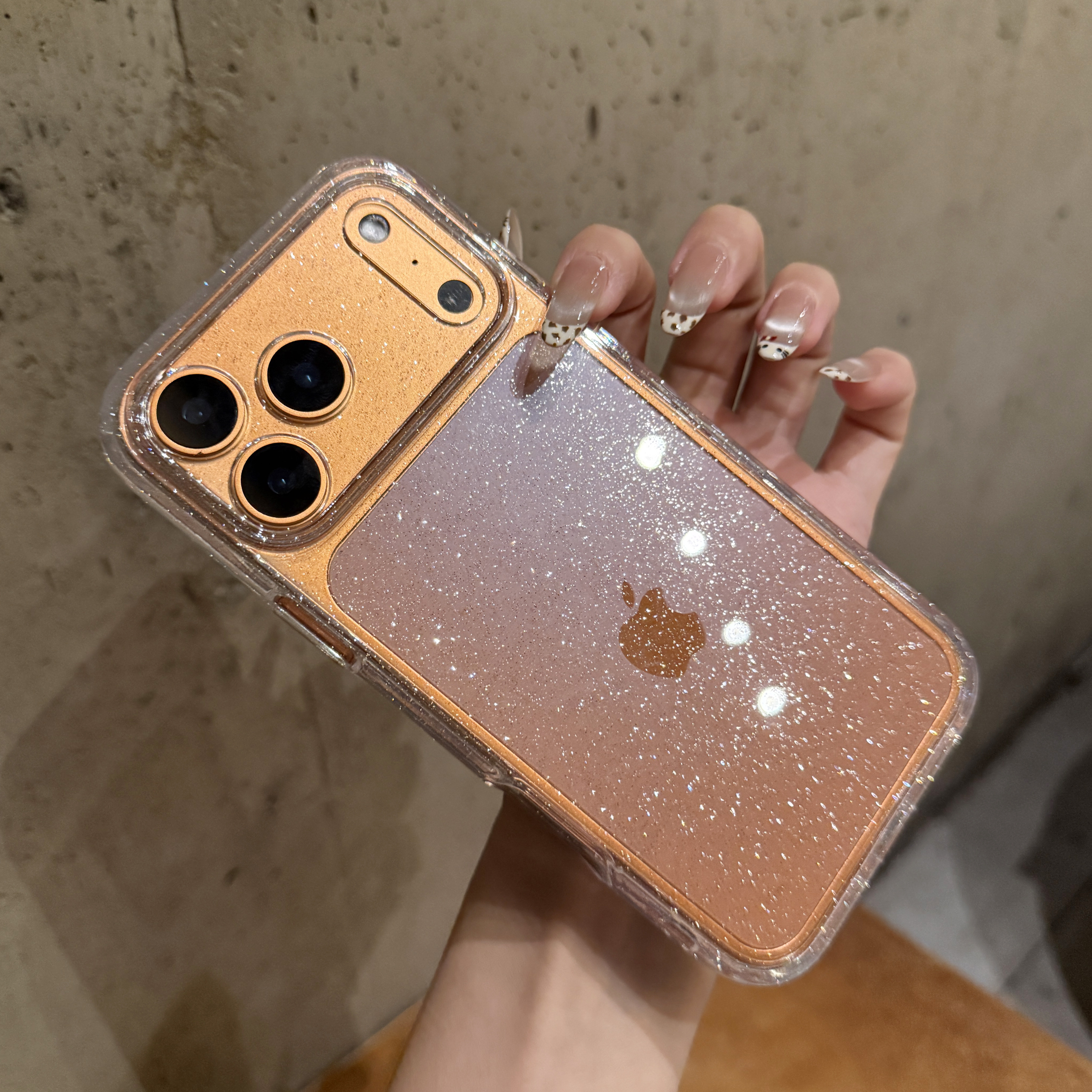 实物超美！适用于iPhone17promax手机壳新款透明细闪闪粉苹果17硅胶全包镜头Air防摔奢华16plus女款高级15