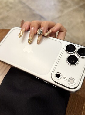 真机实拍适用于苹果17promax手机壳磨砂透明电镀iPhoneAir全包镜头膜简约16高级感防摔15/14男女款硬钛