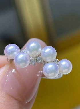 DIY配件S925纯银优雅女款珍珠戒