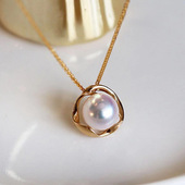 DIY饰品配件 珍珠吊坠项链坠空托配饰半成品银托 S925纯银简约时尚