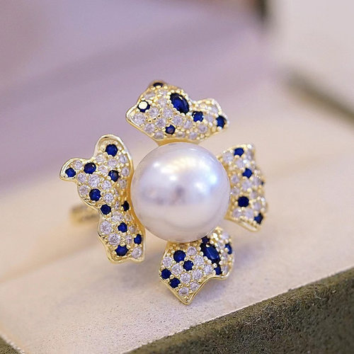 欣韵diy珍珠配件欧美戒指空托