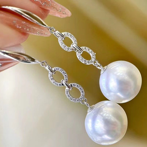 欣韵diy珍珠配件长款耳环空托