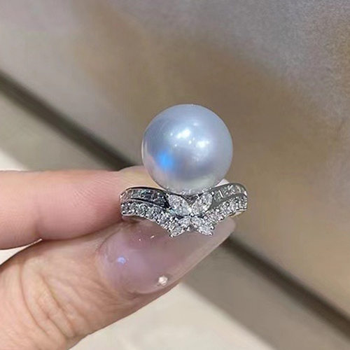 欣韵diy珍珠戒指配件指环戒托