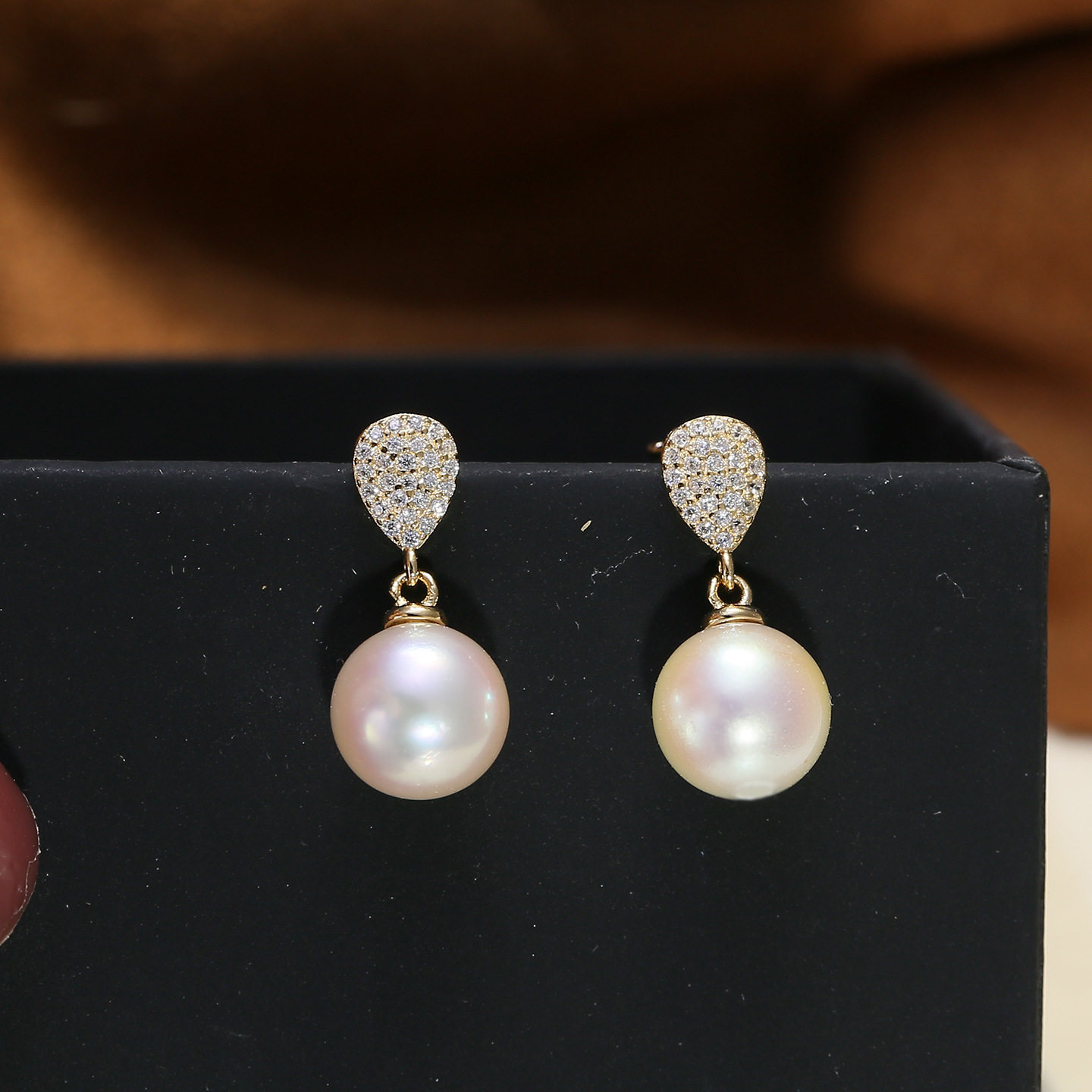 DIY配件 S925纯银微镶珍珠耳环空托简约时尚耳钉耳坠银托配饰7-12