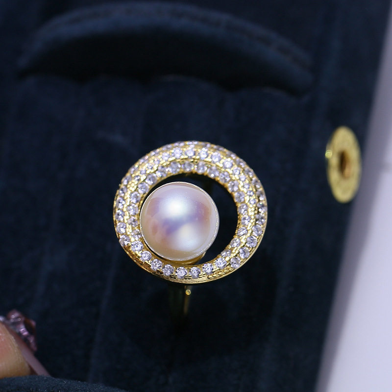 DIY配件S92纯银珍珠戒指空托璀