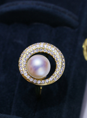 DIY配件S92纯银珍珠戒指空托璀