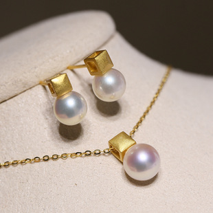 高级感耳环想银托 空托 diy珍珠配件 S925纯银磨砂耳钉吊坠套装