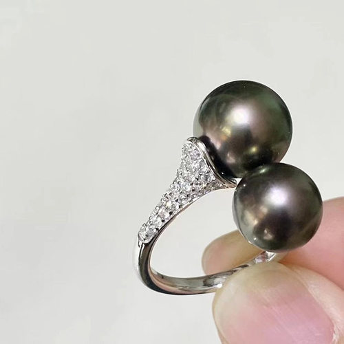 DIY配件S925纯银时尚大气珍珠戒