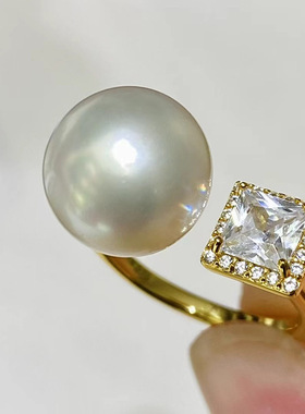 DIY配件S925纯银珍珠戒指空托