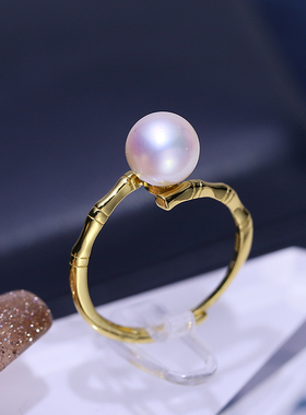 DIY配件S925纯银珍珠戒指配件空