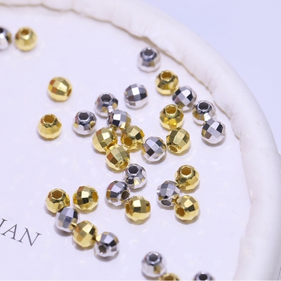 S925纯银镭射隔珠切面