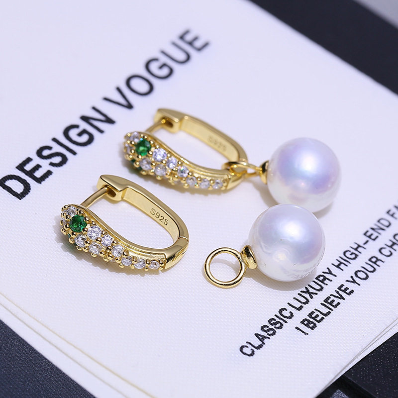 DIY配件 S925纯银珍珠耳环空托配饰 可拆分蛇形耳坠耳扣银托8-12,饰品/流行首饰/时尚饰品新,耳环,淘宝优惠券,粉丝福利购,淘宝优惠卷