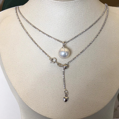 diy纯银可调节颈链手工吊坠