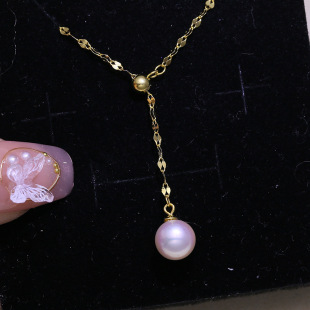 diy配件 S9256纯银爆闪瓦片调节链 珍珠吊坠空托抽拉项链银托材料