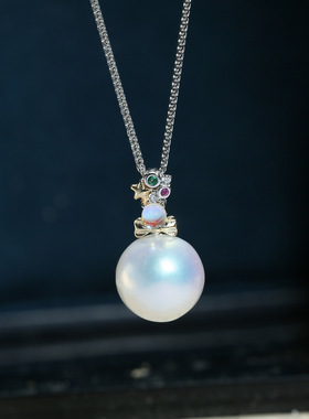 DIY配件S925纯银珍珠吊坠空托