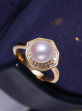 DIY配件S925纯银时尚珍珠戒指空