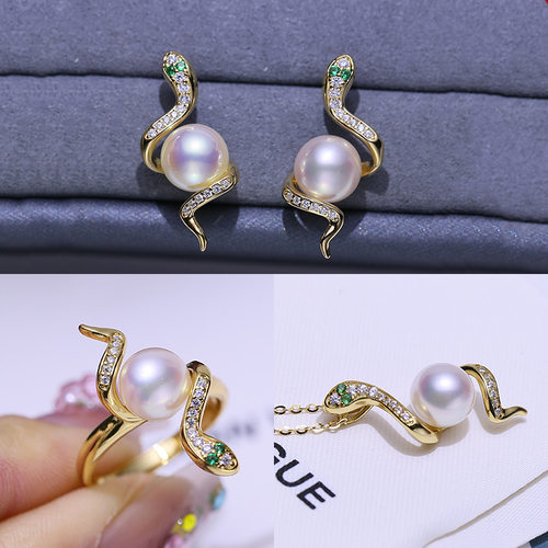 DIY配件S925纯银珍珠耳钉吊坠戒