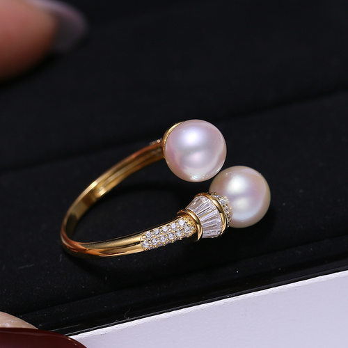 DIY配件S925纯银精美珍珠戒指空