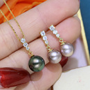 气质珍珠耳环吊坠空托耳钉项坠银托 配饰经典 DIY配件 S925纯银套装