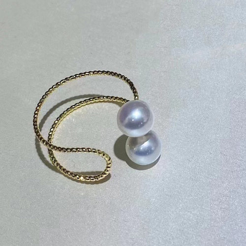 diy纯银弹力珍珠指环半成品戒托