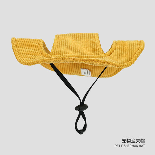 猫咪帽子可爱露耳朵狗狗渔夫帽防晒太阳帽比熊柯基泰迪遮阳渔夫帽