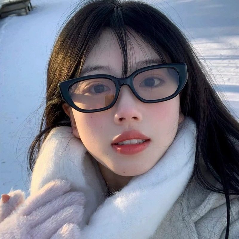 复古猫眼墨镜女韩版高级感窄框小脸茶色防紫外线遮阳太阳镜有度数