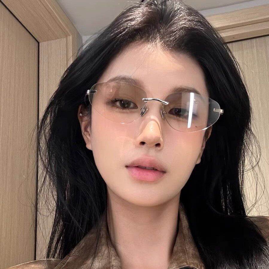 欧美INS风时尚无框猫眼太阳镜女潮街头个性韩版Y2K辣妹墨镜女新款