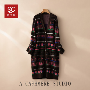 【播家升级版】100纯山羊绒V领重磅加厚大衣外套女CYR240148