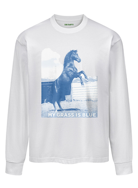 DE 美式牛仔复古T恤男春季260g重磅纯棉套头衫宽松长袖卫衣