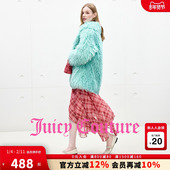 Juicy Couture橘滋外套女千金长毛翻领保暖毛呢大衣