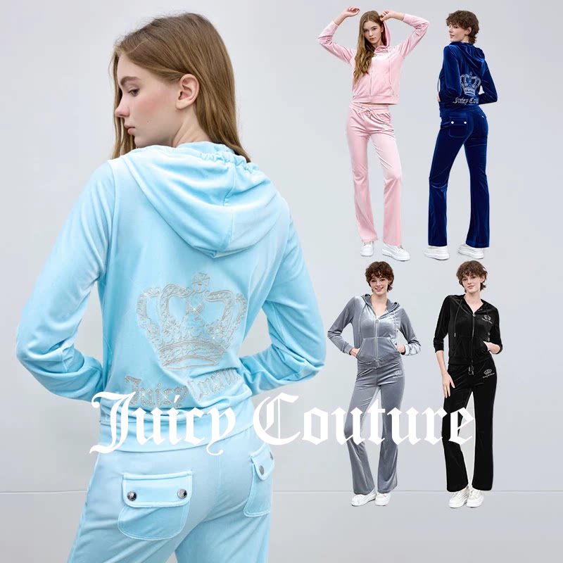 JuicyCouture橘滋丝绒烫钻外套										