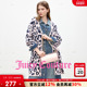 针织开衫 Juicy Couture橘滋外套女豹纹提花中长款