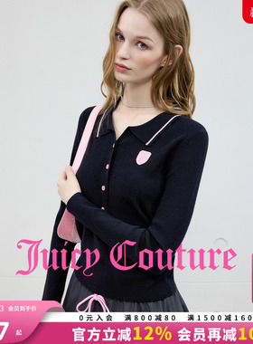 Juicy Couture橘滋针织衫女2025年秋冬修身显瘦polo翻领长袖上衣