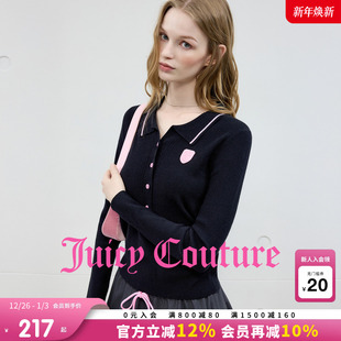 显瘦polo翻领长袖 女2025年秋冬修身 上衣 Couture橘滋针织衫 Juicy