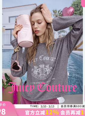 Juicy Couture橘滋T恤女26春夏新款宽松落肩美式内搭长袖打底上衣