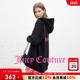 Juicy Couture橘滋外套女加绒刺绣中长连帽开衫 卫衣