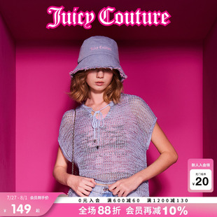 T恤上衣 Juicy Couture橘滋针织衫 女2025年夏新款 复古镂空系带短袖