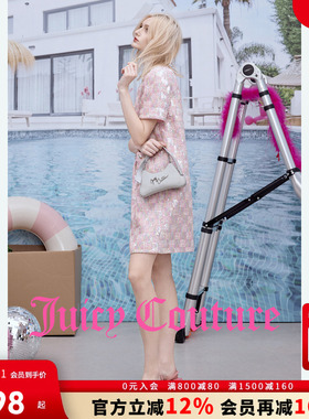 Juicy Couture橘滋连衣裙女2026春季新款粗花呢珠片刺绣直筒裙子