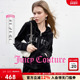 云棉天鹅绒 Juicy Couture橘滋 外套女黑色丝绒上衣