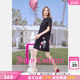 黑色直筒贴布宽松T恤中短裙 新款 Juicy Couture橘滋连衣裙女26夏季