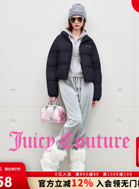 【90白鸭绒】Juicy Couture橘滋羽绒服女25年冬季新款黑色短外套