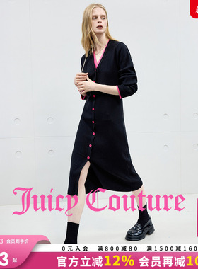 Juicy Couture橘滋连衣裙女2025年秋冬新款撞色拼接长袖针织裙子