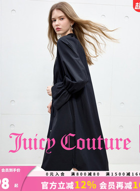 Juicy Couture橘滋连衣裙女黑色法式宽松中长裙子