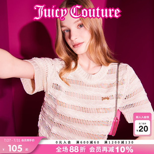 T恤女 Juicy Couture橘滋春夏新款 圆领绞如星月休闲短袖 针织衫