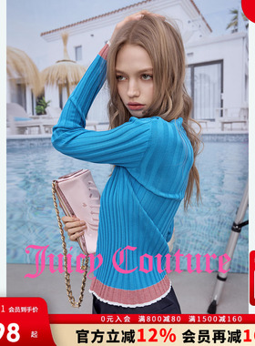 Juicy Couture橘滋针织衫女2026年春季新款撞色修身坑条打底上衣