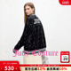 Juicy Couture橘滋外套女重工钉珠黑色丝绒棒球服