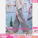 宽松直筒烫银水洗休闲长裤 女26春夏新款 Couture橘滋牛仔裤 Juicy