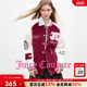 Juicy Couture橘滋外套女宽松仿皮拼接棒球服夹克